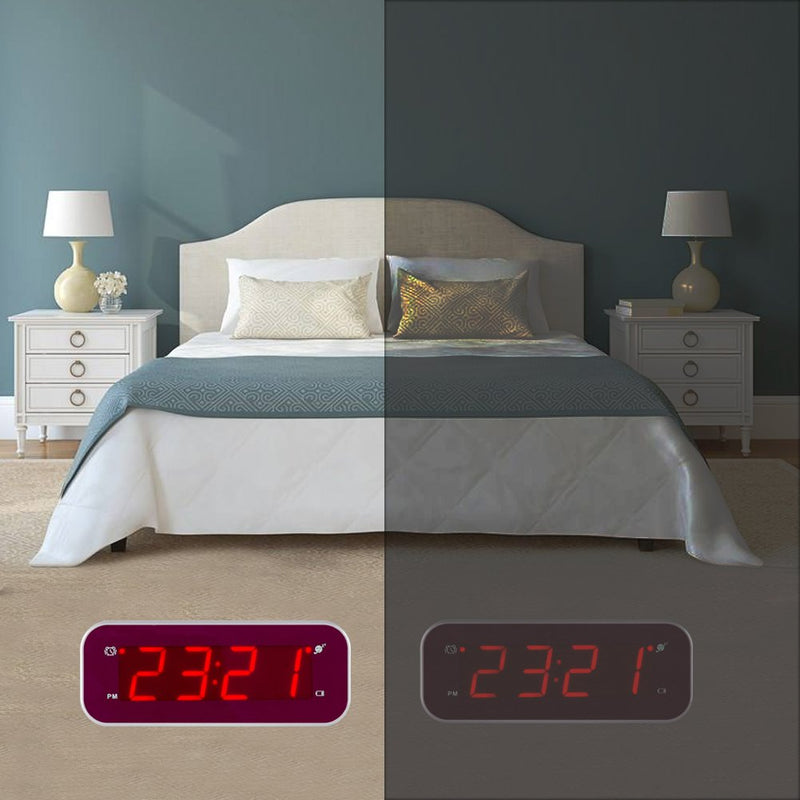 NewNest Australia - Timegyro LED Alarm Clock Easy Setting and Battery Operated Only Big Red Digits for Bedroom/Living Room/Travel 