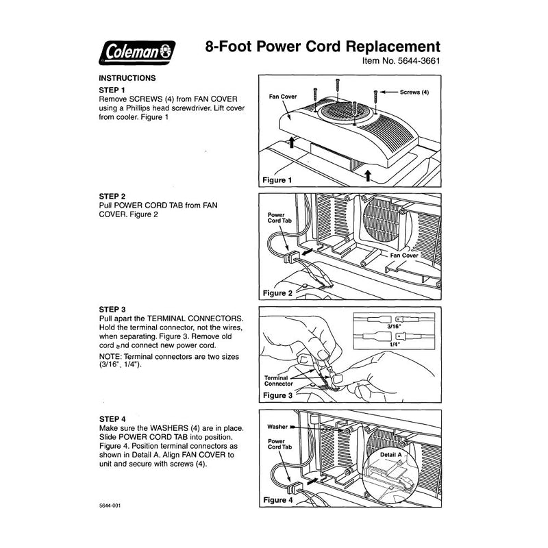 Coleman Thermoelectric Cooler Replacement 8 ft. Power Cord w/Fuse - NewNest Australia