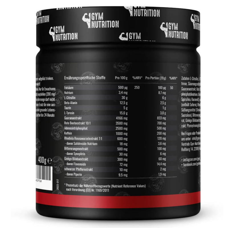 Road To Hell 2.0 - Ultra Hardcore Booster Pre Workout - Powder - Atp + L-Arginine + Citrulline + Beta Alanine + Caffeine 400 G In Collaboration With Sports Studio Popeye Cola Lime Flavor Vegan - NewNest Australia