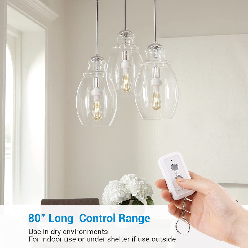 DEWENWILS Remote Control Light Socket E26/E27 Bulb Base, Wireless Light Switch Kit, White (Expandable, HRLSXXA Series) - NewNest Australia