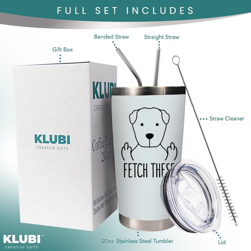 Gifts for Dog Lovers Funny - "Fetch These" 20oz Travel Coffee Mug /Tumbler - Funny and Unique Gift Idea for Dog Lovers, Dad, Mom, Men, Women, This, Owners - NewNest Australia