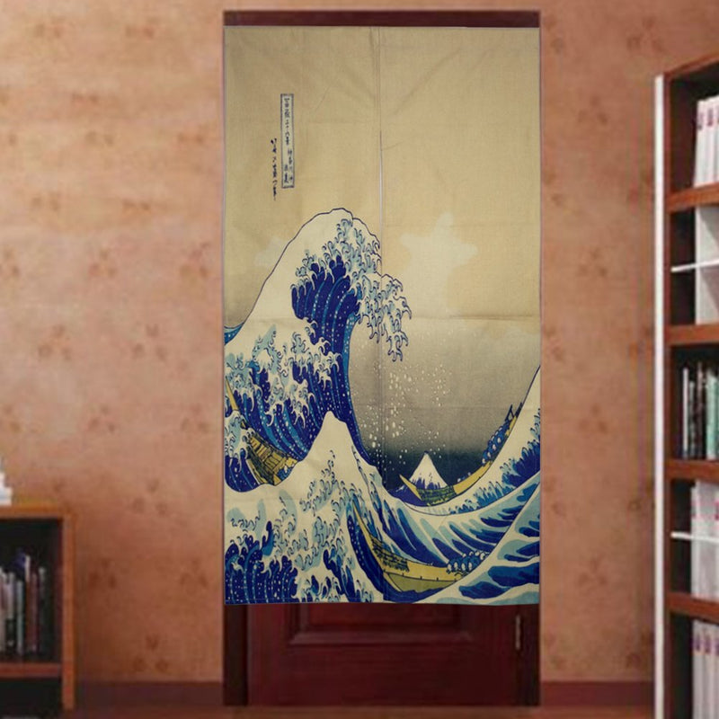 NewNest Australia - DIPPERION Doorway Curtain Tapestry Japanese Noren Curtain Tapestry Ukiyoe The Great Wave Off Kanagawa Door Way Curtain Door Hanging Tapestry 33"x60" 