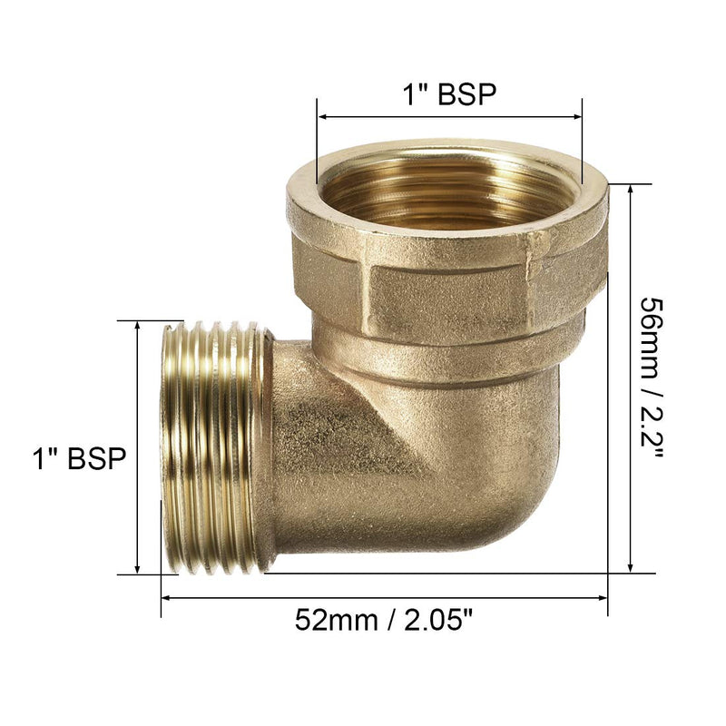 uxcell Brass Pipe Fitting 90 Degree Elbow 1-inch BSP Male X 1-inch BSP Female - NewNest Australia