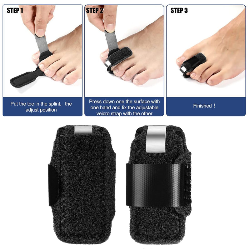 Toe Splint of Broken Toe Toe Straightener Toe Straightener for Aligning and Supporting Toes for Hammer Toes Bent Toes 2Pcs - NewNest Australia