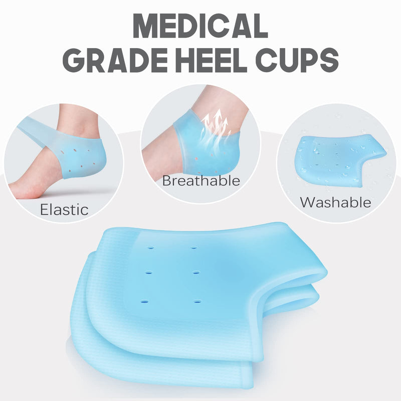 MHSY Silicone Heel Sleeves, 2PCS Gel Heel Protectors, Heel Cups for Heel Pain Relief Plantar Fasciitis Achilles Tendonitis Cracked Heels Spur Aching Heels Cushion for Women and Men 2 PCS - NewNest Australia