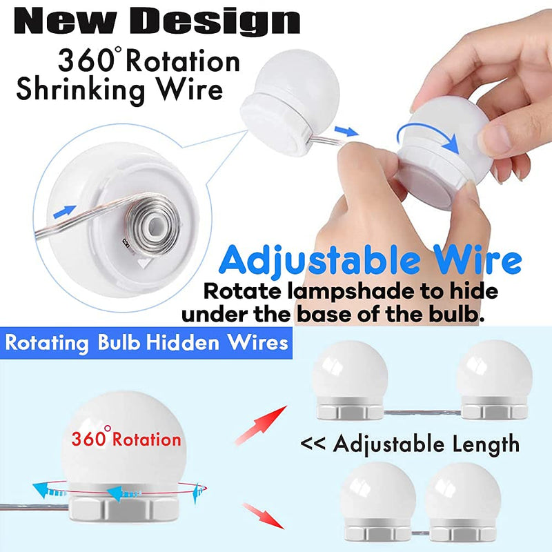 Led Vanity Mirror Lights with 10 Dimmable Light Bulbs 17ft Makeup Vanity Light for Vanity Table Dressing Room Mirror - NewNest Australia