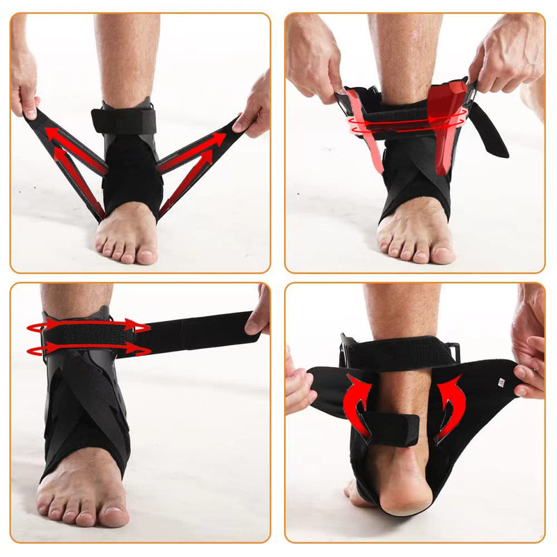 Ankle Brace Ankle Stabilizer Brace with ThreeWay Support, Sprain Support for Men and Women, for Basketball, Soccer, Hockey, Volleyball, Football & Baseball Black Medium - NewNest Australia