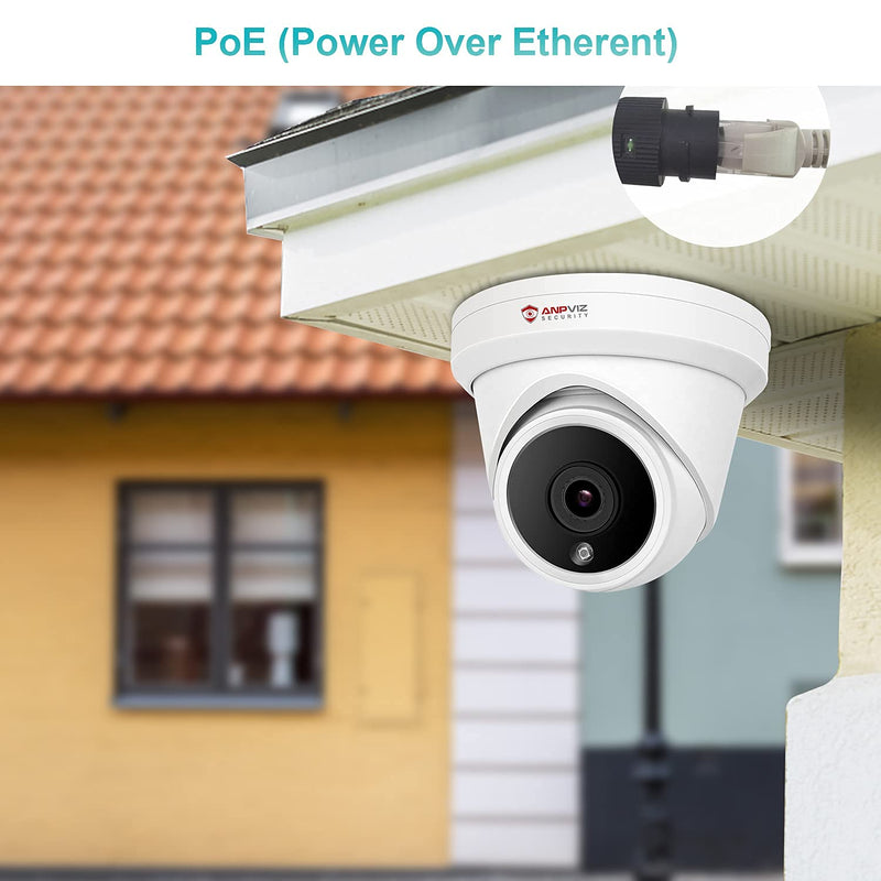 Anpviz 5MP IP PoE Dome Security Camera with Mic/Audio,Turret Camera Outdoor Camera IP66 Weatherproof ,98ft NightVision Wide Angle 2.8mm (IPC-D350W-S) - NewNest Australia