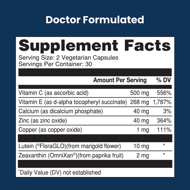 AREDS 2 Select Eye Vitamins for Macular Degeneration - Vitamins for Eyes with Zeaxanthin Plus Lutein Macular Supplement - Premium Macular Health Formula - Eye Supplements for Adults - 60 Capsules - NewNest Australia