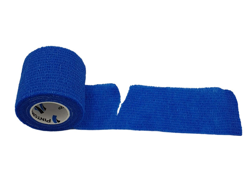 Pintomed Self-Adhesive Bandage, Stretched - 10 X Blue Bandages Rolls - 5Cm X 4.5M Cohesive Bandage Bandage; Fixation Bandage Self-Adhesive, Health Plaster, Sports Tape; Piece For Wrist, Leg, Arm, - NewNest Australia