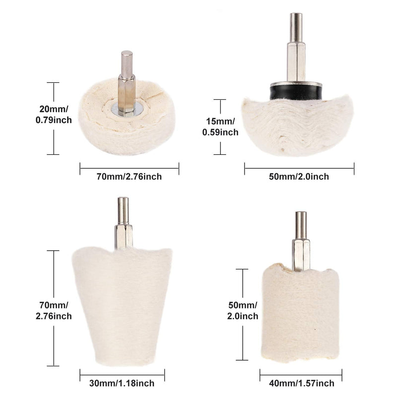 Makitoyo 4 PCS Polishing Wheel Set for Drill, Buffing Pads Wheel Polisher Kit with 1/4" Hex Shafts - NewNest Australia