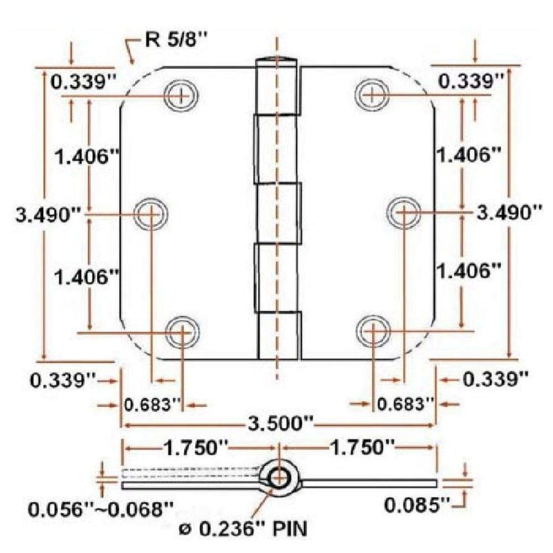 Design House 181412 3-Pack Hinge 3.5", Satin Nickel - NewNest Australia