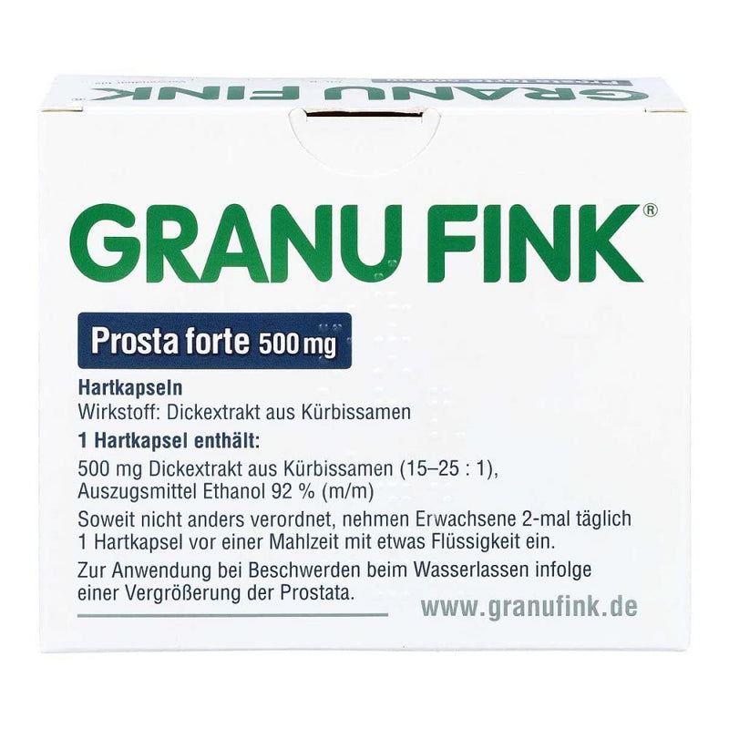 GRANU FINK Prosta Forte 500 mg - Herbal medicine for the treatment of prostate bladder problems - with unique Uromedic® pumpkin - 1 x 80 hard capsules - NewNest Australia