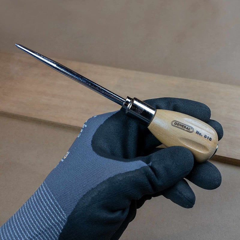 General Tools Scratch Awl Tool with Hardwood Handle - Scribe, Layout Work, & Piercing Wood - Alloy Steel Blade 1 - NewNest Australia