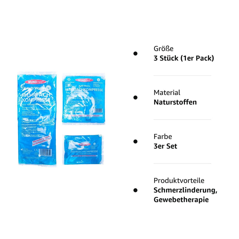 Wundmed multiple compresses hot/cold sizes set 1x large / 1x medium / 1x small set of 3 - NewNest Australia