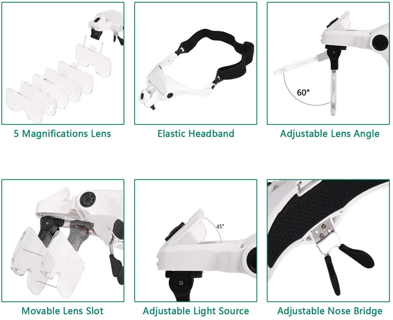 Velamp LED Glasses with Magnifying Glass 5 Dioptres Interchangeable - NewNest Australia