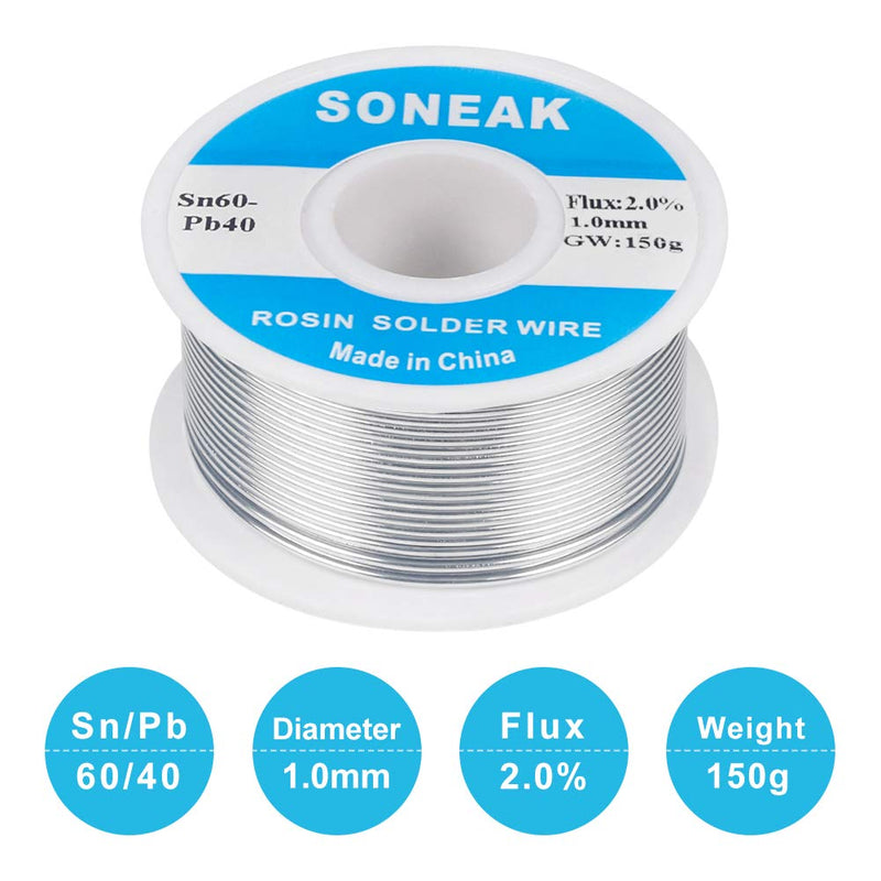 SONEAK 60/40 Tin Lead Solder With Rosin Core For Electrical Soldering 1.0mm 150g - NewNest Australia