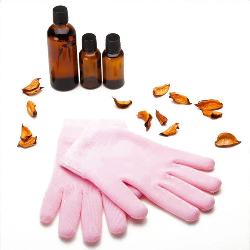 Makhry Moisturizing Spa Gloves Moisturizing Gel Gloves Gel Line with Oils and Vitamin E (Pink) Pink - NewNest Australia