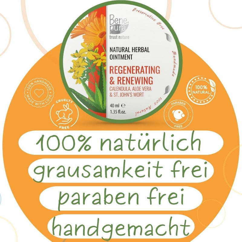 Benepura Marigold Ointment - Natural Wound And Healing Ointment With Aloe Vera - Calendula Wound Ointment Anti-Inflammatory - Scar Ointment And Burning - Calendula Cream - Scar Cream - 40 Ml - NewNest Australia