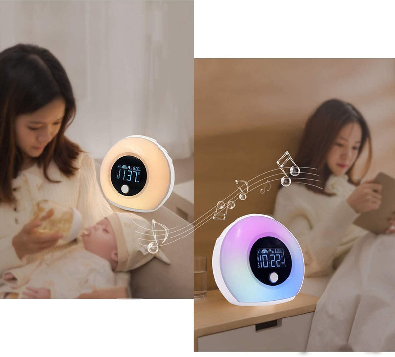 Wake Up Light Alarm Clock - Uplayteck Kids Night Light Alarm Clock with Bluetooth Speaker Dimmable 4 Level Brightness Colorful Light Bedside Lamp Music Player for Kids, Party, Bedroom, Camping - NewNest Australia
