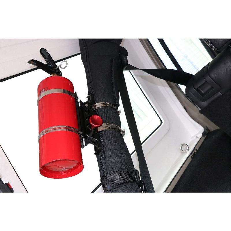 AUFER 1 Year Warranty-Universal Adjustable Roll Bar Fire Extinguisher Mount Holder with 4 Clamps for Jeep Wrangler UTV RZR Boat etc, Aluminum - NewNest Australia