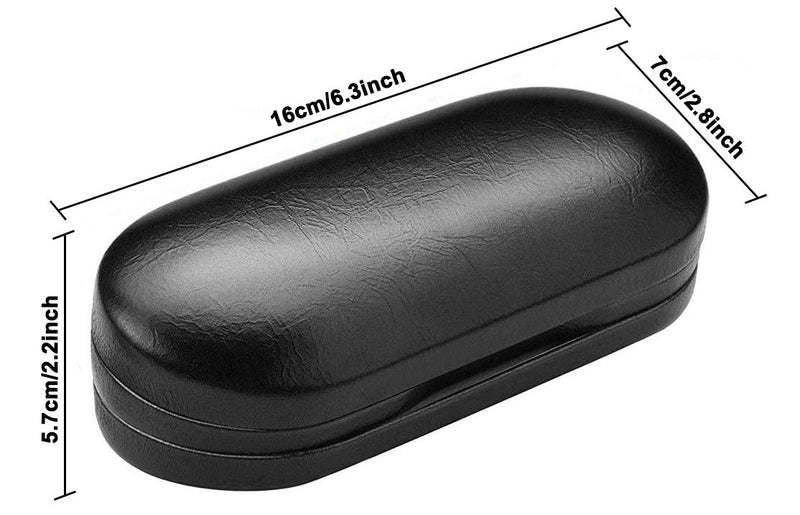Muf 2 in 1 Double Sided Portable Contact Lens Case and Glasses Case,Dual Use Design with Built-in Mirror, Tweezer and Contact Lens Solution Bottle Included for Travel Kit Black - NewNest Australia