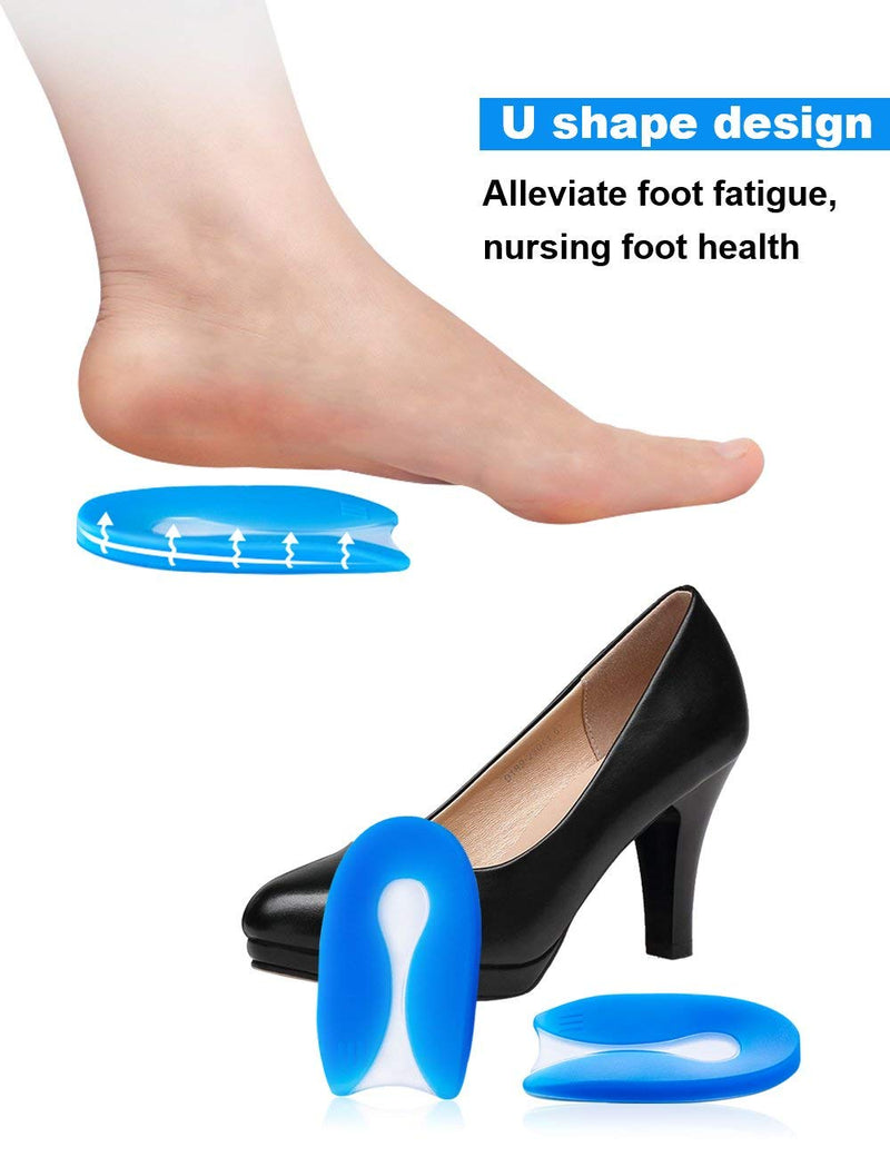 CAREOR Heel Cushion Inserts, U-Shaped Silicone Heel Pad Heel Coaster Support Heel Pad Plantar Fasciitis Pad Heel Spur Relief Toe Pain and Shock Absorption Support (L) L (Pack of 1) - NewNest Australia