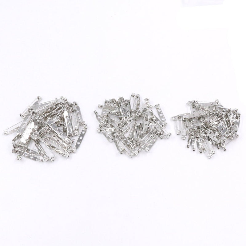 Rustark 120Pcs 3 Sizes Silver Tone Pin Back Clasp Brooch for Badge Crafts, Jewelry Crafting, Sewing Fabric, Making Corsage - Small/Medium/Large - NewNest Australia
