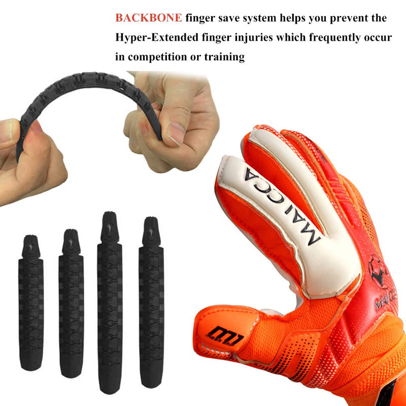 Haploon Adult & Youth Goalie Goalkeeper Gloves Professional Goalkeeper Gloves,Soccer Football Training Goalkeeper Secure Gloves with Finger Protector-Carry Tote Included Orange 7# - NewNest Australia