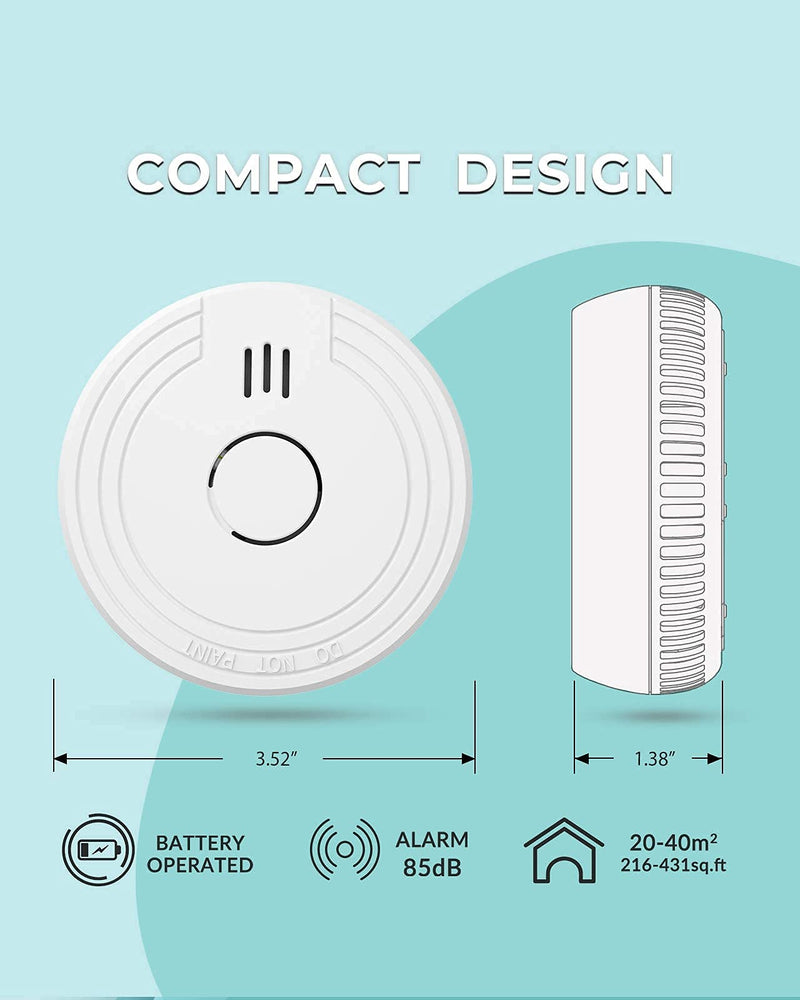 Ecoey Smoke Detector Fire Alarm with Photoelectric Technology, Fire Detector with Test Button and Low Battery Signal, Fire Alarm for Bedroom and Home, FJ136GB, 1 Pack Small - NewNest Australia