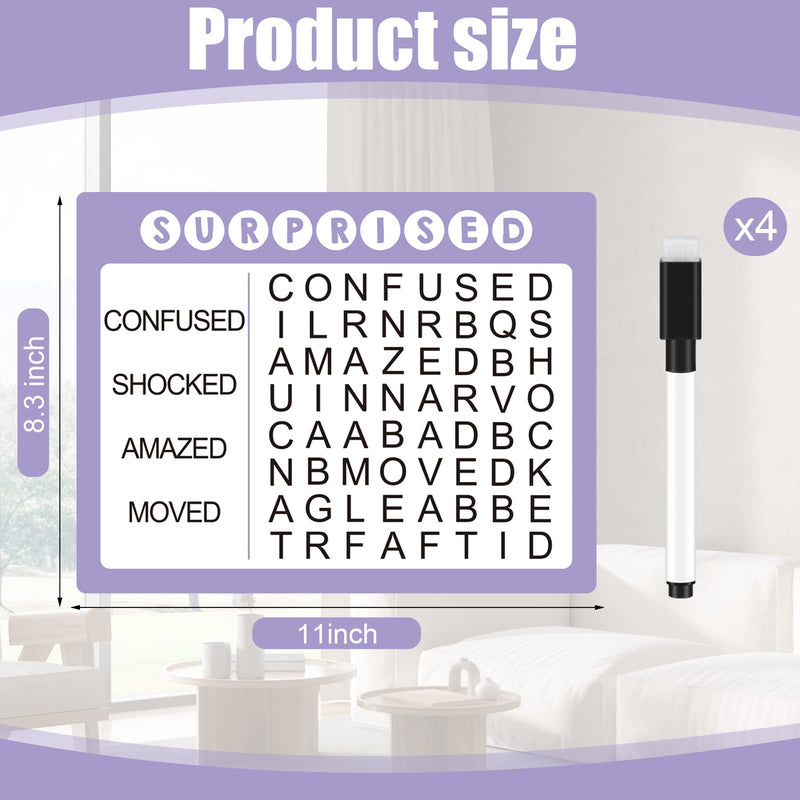 Yeaqee 12 Pcs Word Search Reusable Puzzle Books Large Print Word Search Books for Adults, Alzheimers Products, Dementia Activities with 4 Markers for Elderly Seniors Patients Crossword Find Games - NewNest Australia