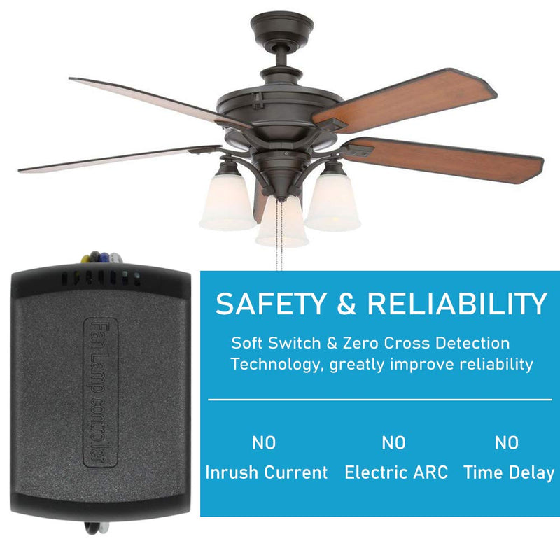 YukiHalu 3-in-1 Small Size Universal Ceiling Fan Remote Control Kit with Light and Timing, Wireless Remote Control and Receiver Kits for Ceiling Fan Lamp 1 remote 1 receiver - NewNest Australia