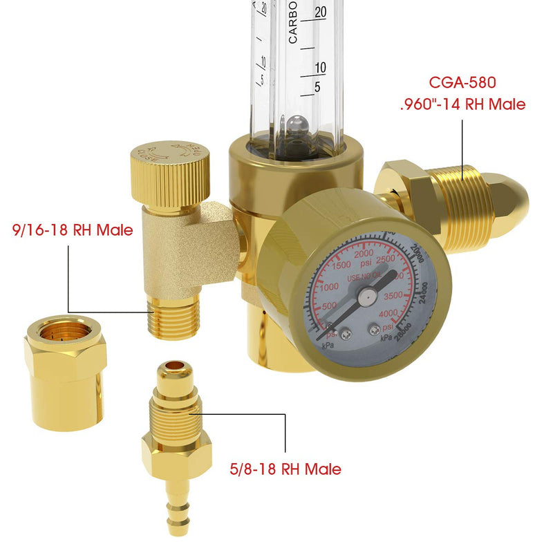 Yeswelder Argon/CO2 Mig Tig Flow Meter Gas Regulator Gauge Welding Weld - NewNest Australia