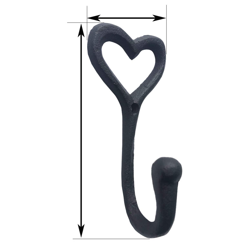 NewNest Australia - 4 Black Heart Coat Hooks 