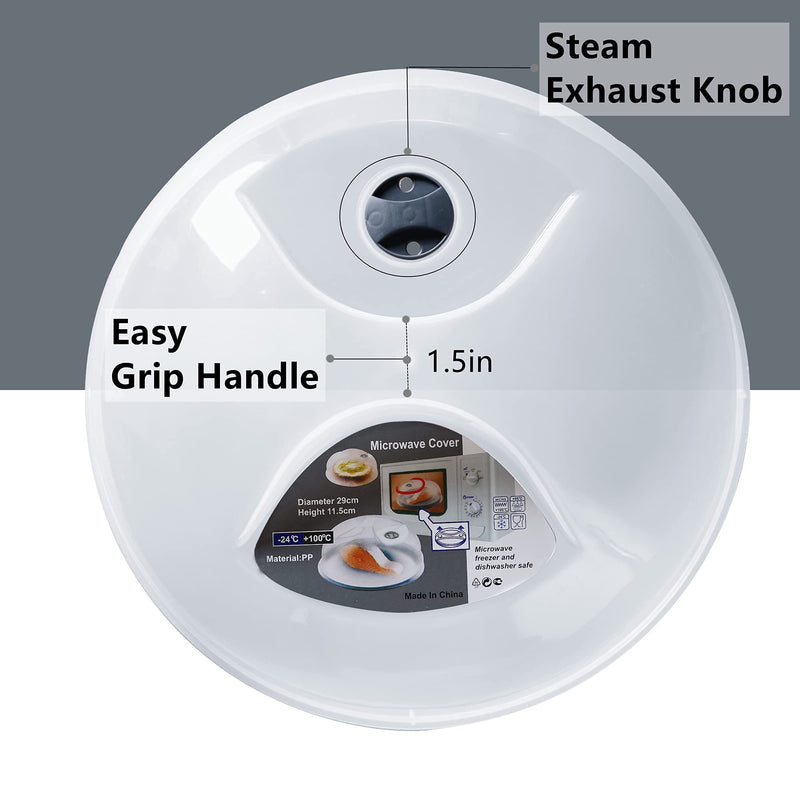 Microwave Splatter Cover, Microwave Cover for Food, Large Microwave Plate Cover Guard Lid with Steam Vents Keeps Microwave Oven Clean, 11.5 Inch BPA Free & Dishwasher Safe-Grey grey - NewNest Australia