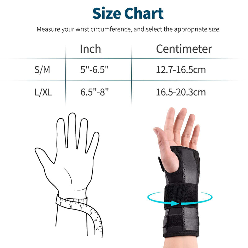 Apasiri Wrist Support, Wrist Splint for Right/Left Hand, Wrist Support with Aluminum Splint and Soft Padding for Carpal Tunnel, Arthritis, Tendonitis, Sprain (1, L) 1 - NewNest Australia