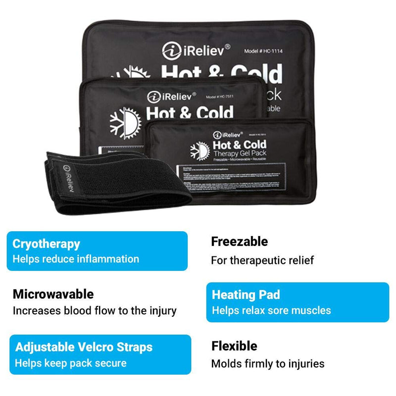 Ice Pack for Hot & Cold Therapy Gel Pack - Hot & Cold Relief, Reusable, Freezable & Microwaveable, Pain & Muscle Soreness, Arm, Leg, Knee, Shoulder, Back Pain Relief, Compression Pack & Strap Small (Pack of 1) - NewNest Australia