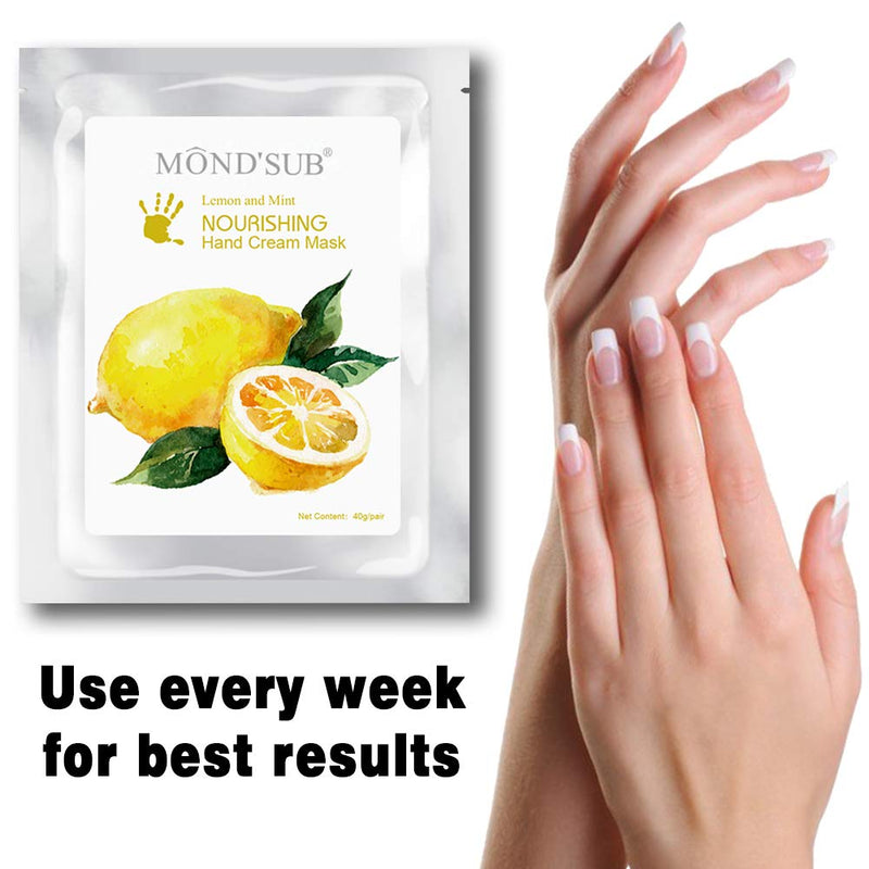 5 Pairs MOND'SUB Moisturizing Gloves | Natural & Organic Moisturizing Hand Masks for Dry Skins | Collagen Spa Treatment with Vitamin C| Professional Hydrating Gloves for Brightening & Whitening Skins Lemon - NewNest Australia