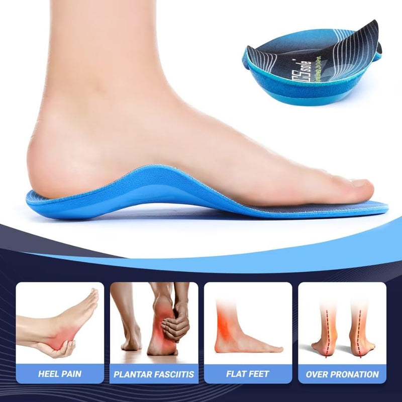 Pcssole Orthopedic Insoles Work Shoes, Shoe Insoles For Heel Spurs, Flat Feet, Plantar Fasciitis, Foot Pain, Insoles For Men And Women, Blue, Xs:Women (3.5-5.5) 24 Cm - NewNest Australia
