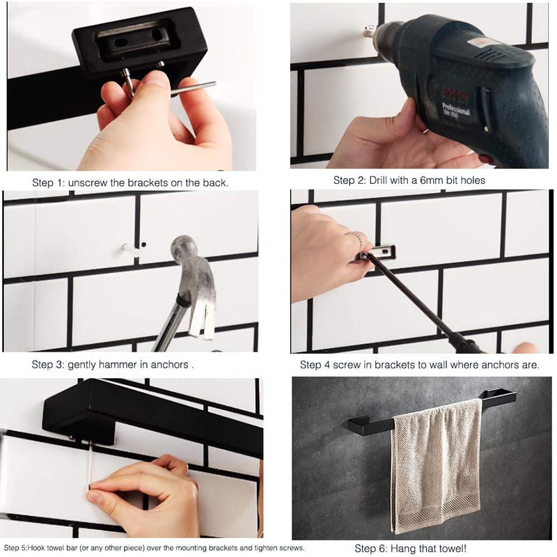 YJ YANJUN Black Toilet Paper Holder Wall Mounted SUS 304 Stainless Steel Bathroom Rust Proof Toilet Tissue Holder- Please Note: The Bracket is Included(at The Bottom) Matte Black - NewNest Australia