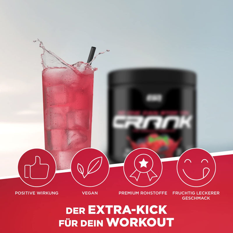 ESN Crank, Fresh Berry Juice, 380g, complete pre-workout booster 380 g (pack of 1) - NewNest Australia