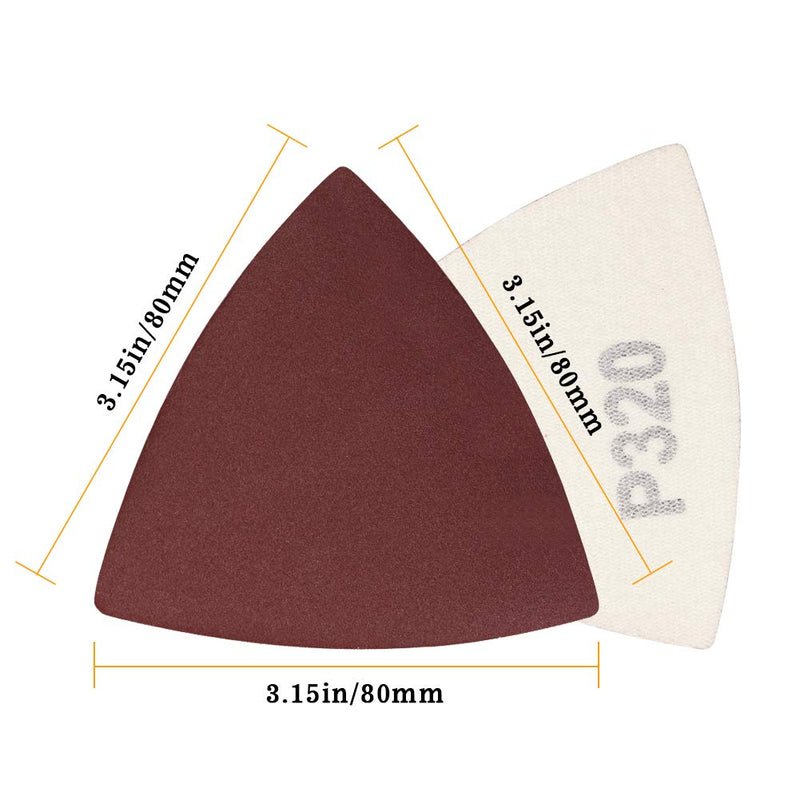 SPEEDWOX 30 Pcs Hook and Loop Triangle Sandpaper 320 Grit 80mm 3-1/8 Inches for Oscillating Multi Tool Detail Sander Sanding Discs Triangle Sanding Pads - NewNest Australia