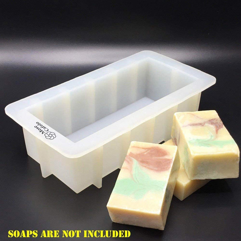 MOSE CAFOLO Loaf Soap Mold 8" Thick Lip Silicon Rectangular Mould 40oz DIY Handmade Swirl Making Tools 8" White mold - NewNest Australia