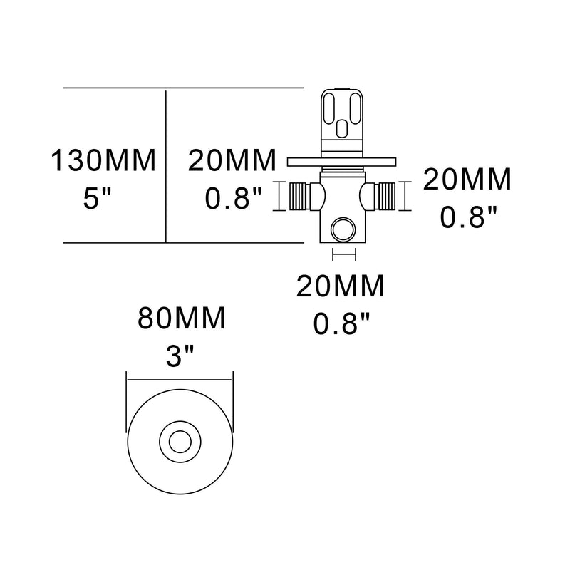 CIENCIA G1/2" Bathroom Angle Valve For Solid Brass Chrome Three-Way Shower Diverter Valve for Handshower Thermostatic Mixing Valve, CTM505 - NewNest Australia