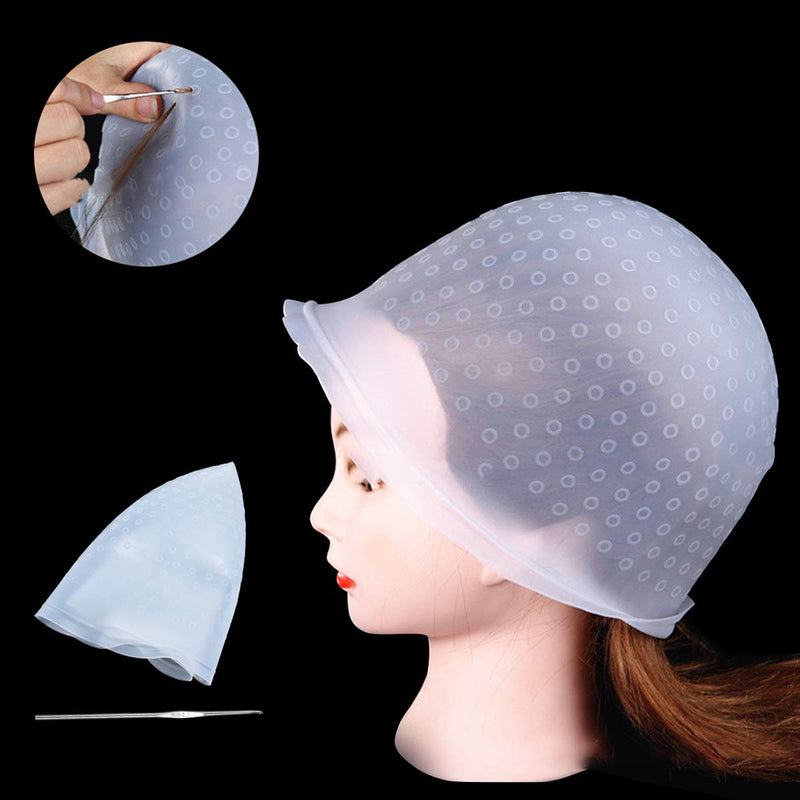NATUCE Silicone Highlighting Cap, Highlighting Cap and Hook, Hair Dye Cap, Hair Frosting Cap, Highlighting Frosting Cap, Frosting and Tipping Cap, NO Pre-Holed - NewNest Australia