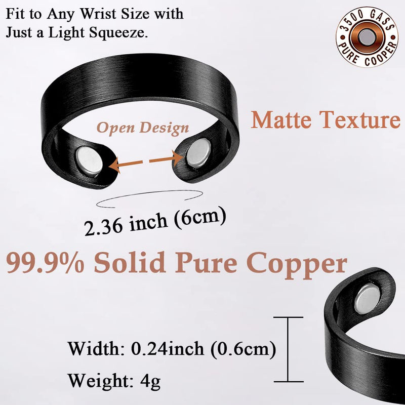 Vicmag Men Magnetic Bracelets Titanium Steel Magnet Bracelet Ultra Strength Double Row 3500 Gauss Wristband Brazaletes with Adjustment Tool & Jewelry Gift Box Black 4 Elements - NewNest Australia