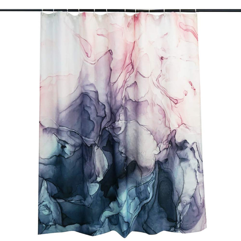 YoKii Abstract Fabric Shower Curtain, 72-Inch Pastel Blush and Blue Ombre Ink Art Painting Kids Bathroom Shower Curtain Sets, Heavy Weighted Bath Curtains Bathroom Art Decor (72 x 72, Blush) 72 x 72 - NewNest Australia