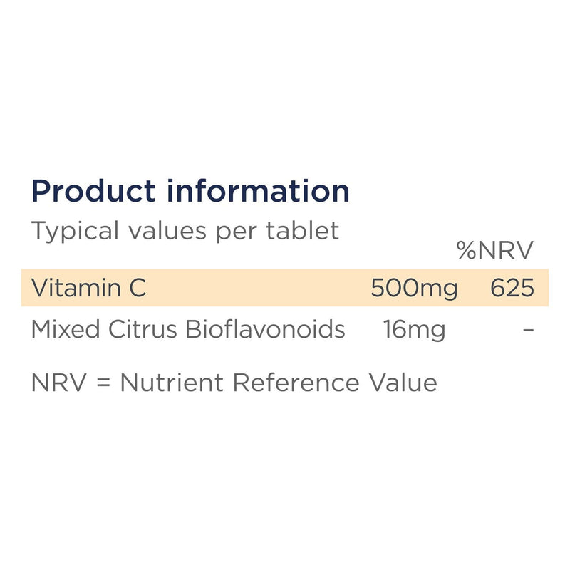 Healthspan Vitamin C 500mg (160 Chewable Tablets) | Supports Immune & Nervous Systems | Boosts Energy Levels & Psychological Function | Added Natural Citrus Bioflavonoids | Free of Aspartame | Vegan - NewNest Australia