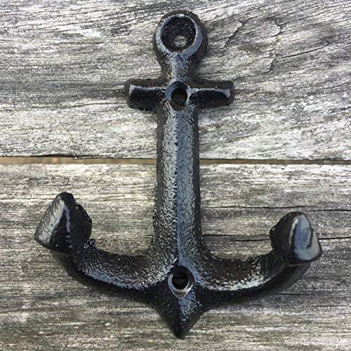 NewNest Australia - storeka Nautical Cast Iron Ship Anchor Weathered Nautical Wall Hooks Coat Hook, Screws Included (5 PCS) 5 PCS 