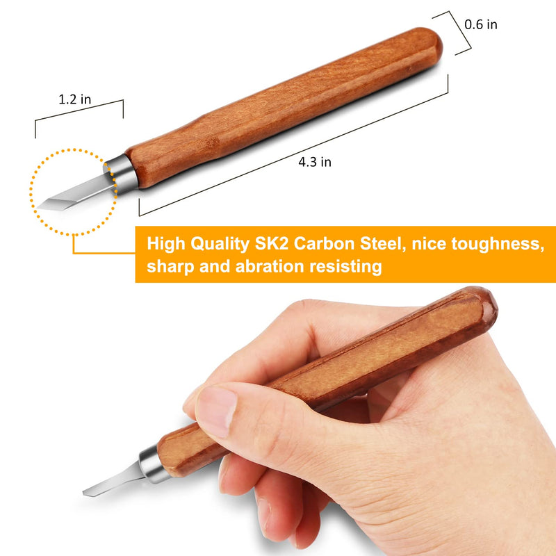 Wood Carving Tools, Adevena 12 Set SK2 Carbon Steel Sculpting Knife Kit for Beginners & Professions - NewNest Australia